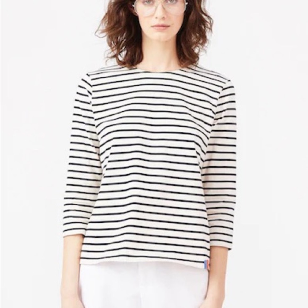 Kule Classic Shirt in Cream/Navy NWT